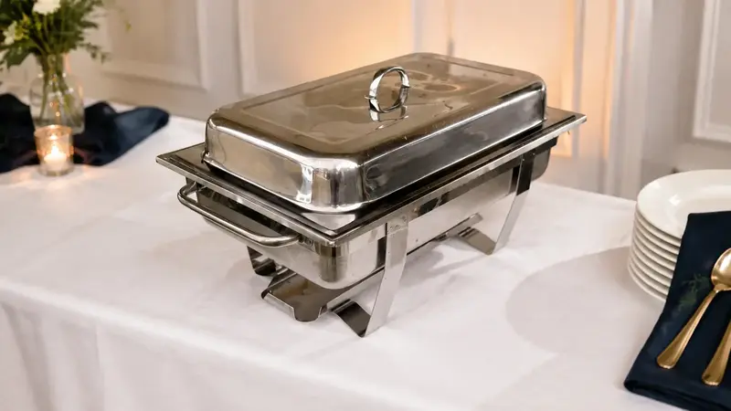 Rechteckiger Chafing Dish aus Edelstahl
